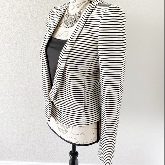 BCBGMaxAzria Jacket Blazer Black And White Stripes Size Small - Picture 3 of 14
